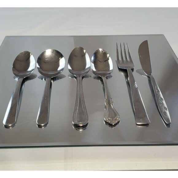 Vintage Oneida Korea Nasoo Stainless Silver Flatware Set - Set of 6 - Picture 1 of 12